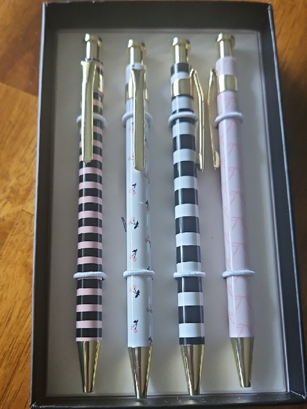 Set of 4 Decorative Ballpoint Pens w/Black Ink .